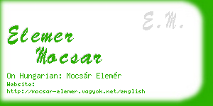 elemer mocsar business card